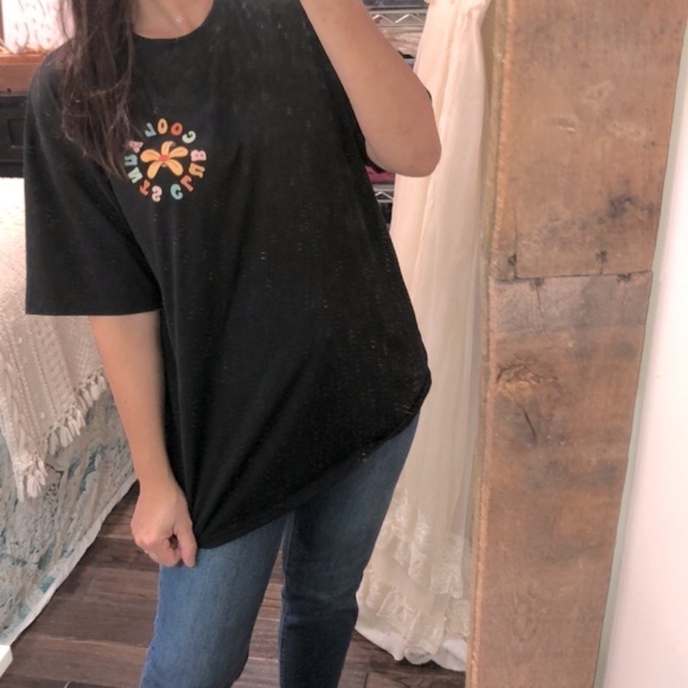 SHEIN black graphic T-shirt size large cool aunts club - Picture 3 of 7